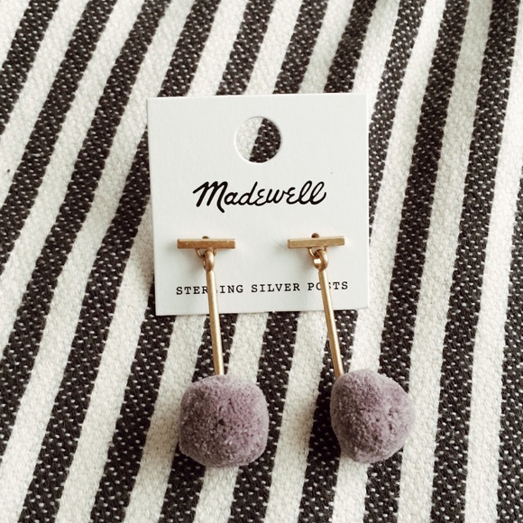 Madewell Jewelry - Madewell lavender Pom Pom earrings